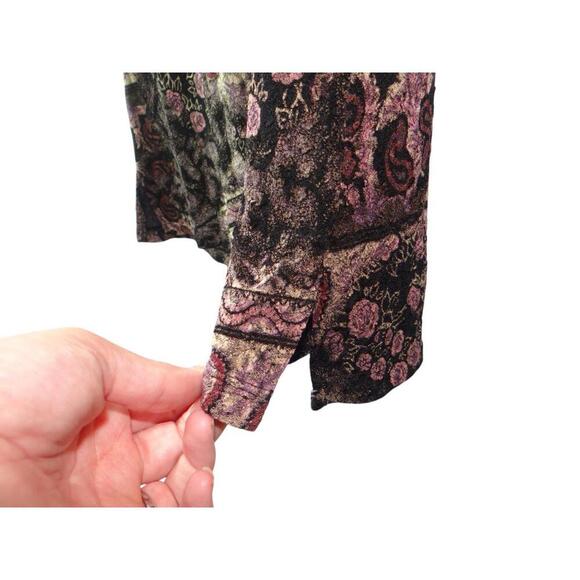 Vintage Stretch Floral Print Sleeveless Top - Picture 4 of 5